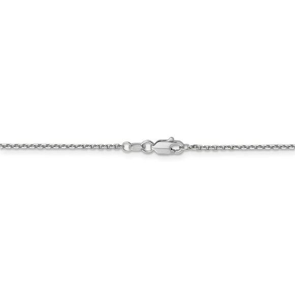 1.4mm 10k White Gold Solid Diamond Cut Cable Chain Necklace, 18 Inch - Picture 4 of 8